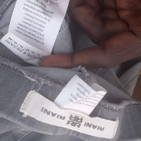 Designer RIANI PULL ON 360 STRETCH JEANS LEGGING JEGGINGS Grey 10 w/Measurements - Picture 4 of 4